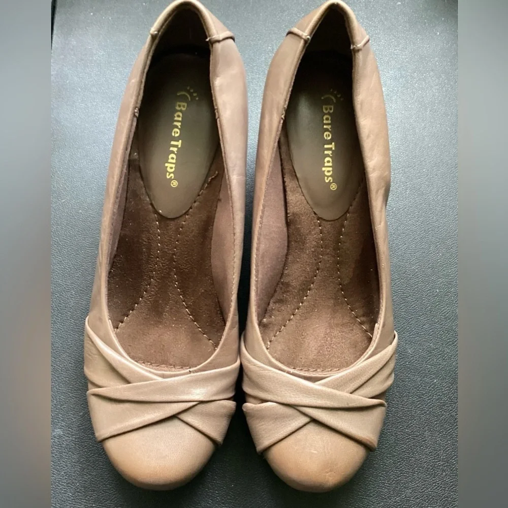 BareTraps dress shoes platform size 7.5 brown leather upper